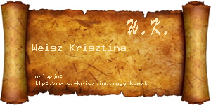 Weisz Krisztina névjegykártya